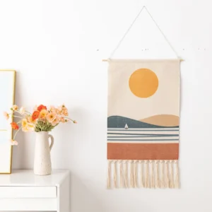 Boho Hanging Tapestry with Handmade Tassels